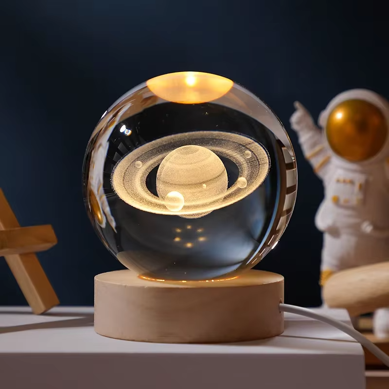 3D Crystal Ball – Saturn (1 Color Base)