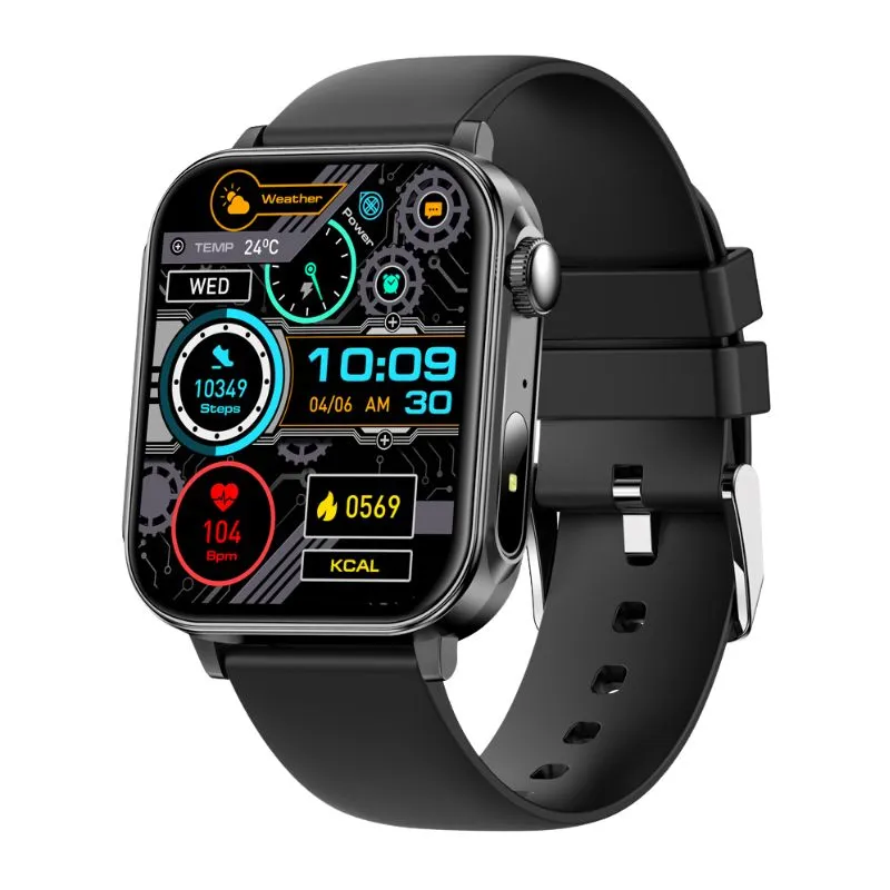 Colmi P80 BT Calling Smartwatch – Silicon Belt (BLACK)