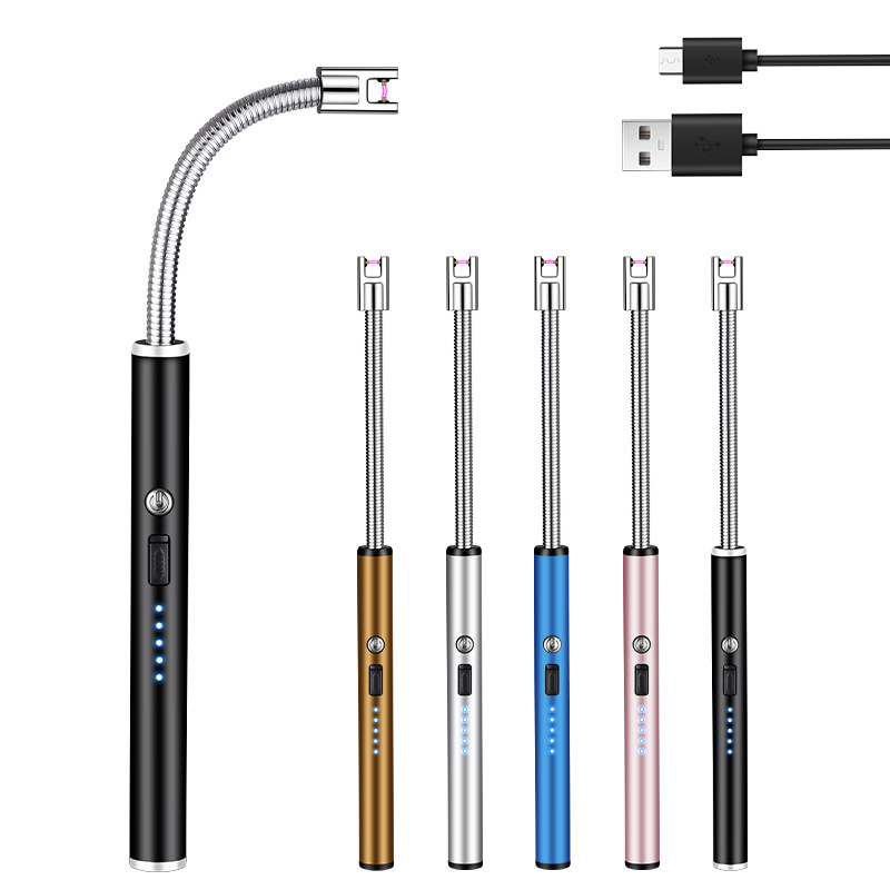 Type-C Rechargeable Windproof Arc Lighter with Flexible Neck – Random Color