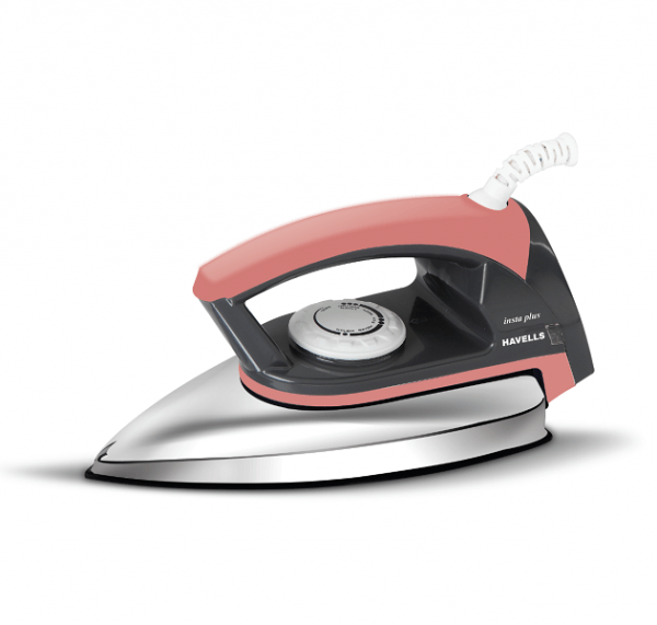 Havells Insta Plus Non Stick Coated Dry Iron 1000W (Peach & Grey)