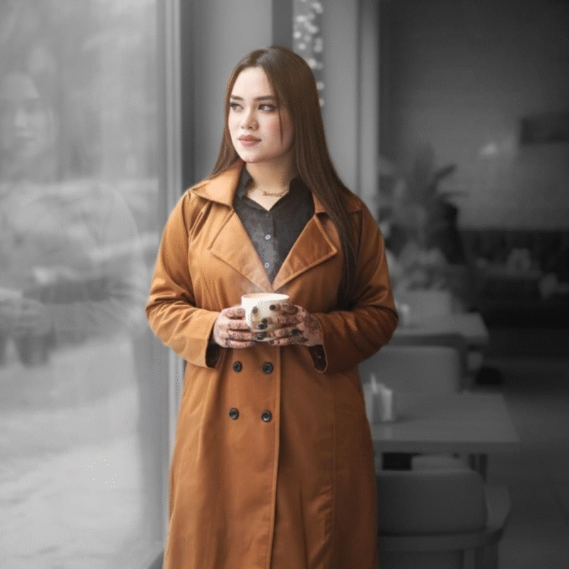 Stylish Ladies Overcoat ( Button System)