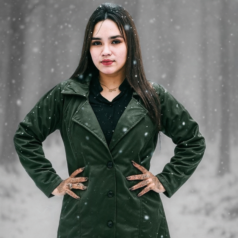 Stylish Ladies Overcoat ( Button System)